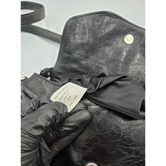 MCM Black Leather Shoulder Bag Crossbody Convertible Designer Purse - Picture 10 of 10